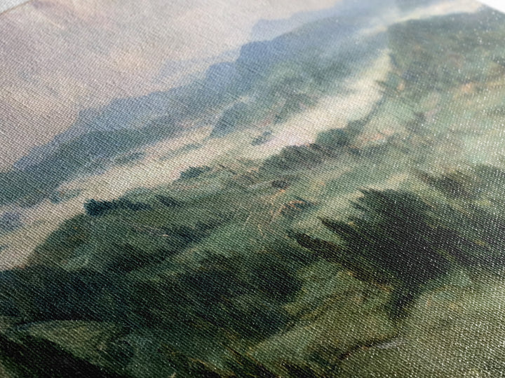 Classic Landscape with Rolling Green Hills Canvas Print, Bed and Breakfast Art, Neutral Decor, Living Room Decor, Oil Painting, BAB-3x1-40
