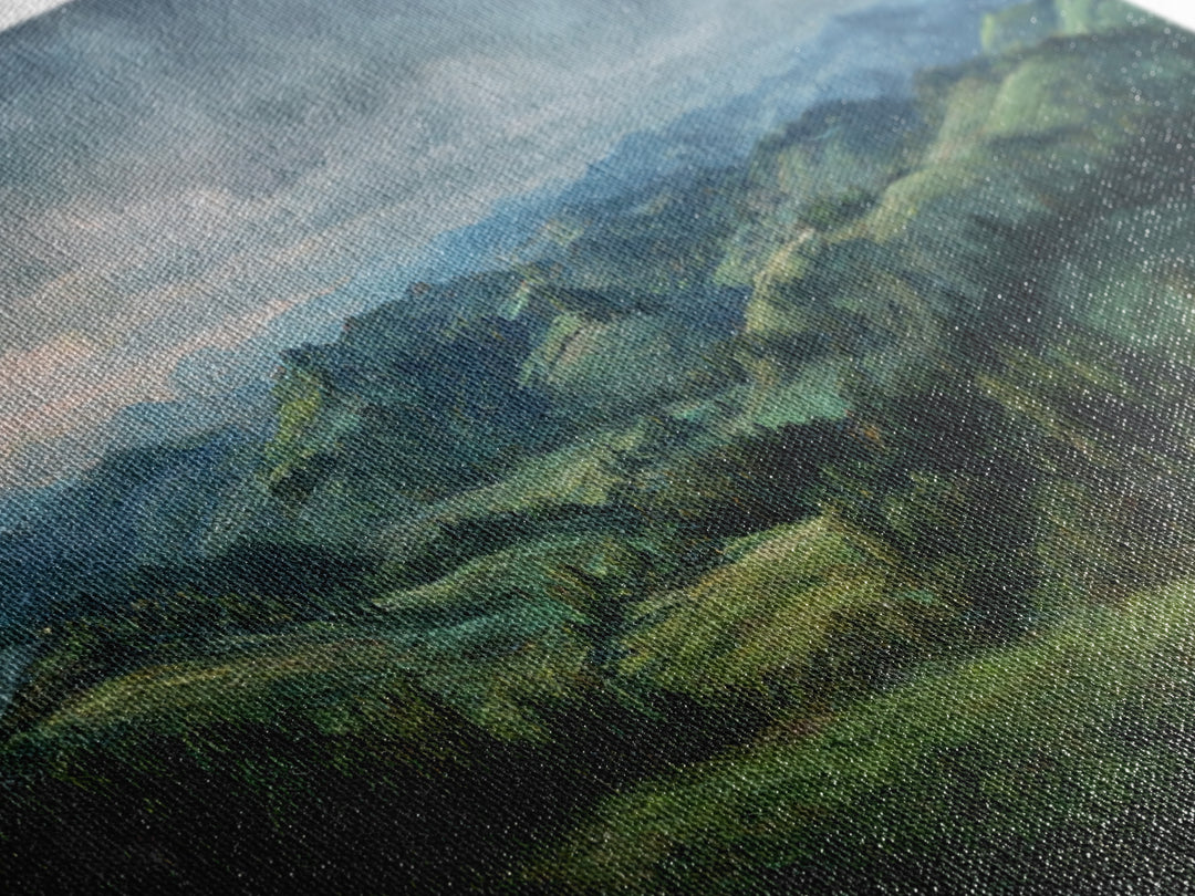 Classic Landscape with Rolling Green Hills Canvas Print, Bed and Breakfast Art, Luxury Decor, Living Room Decor, BAB-3x1-64