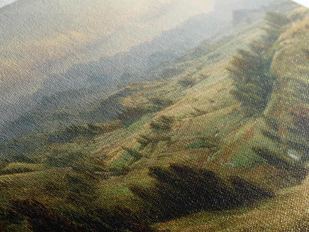Classic Landscape with Rolling Green Hills Canvas Print, Bed and Breakfast Art, Wall Art, Living Room Decor, Fine Art, BAB-3x1-88