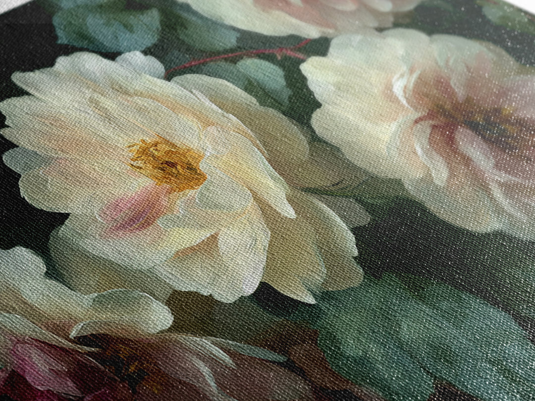 Garden Roses in Romantic Oil Paint Canvas Print, Bed and Breakfast Art, Bedroom Wall Decor, Living Room Decor, Fine Art, BAB-3x2-1