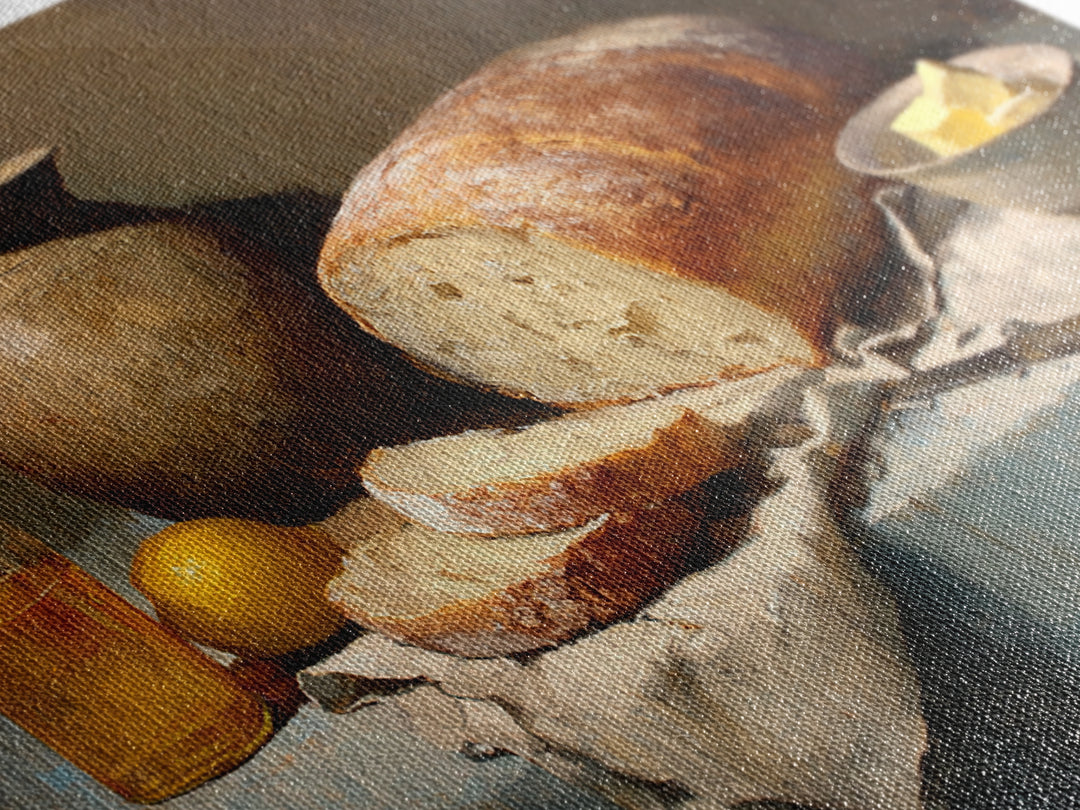 Freshly Baked Bread Framed Canvas Print, Bed and Breakfast Art, Farmhouse Wall Art, Living Room Decor, Fine Art, BAB-3x2-24