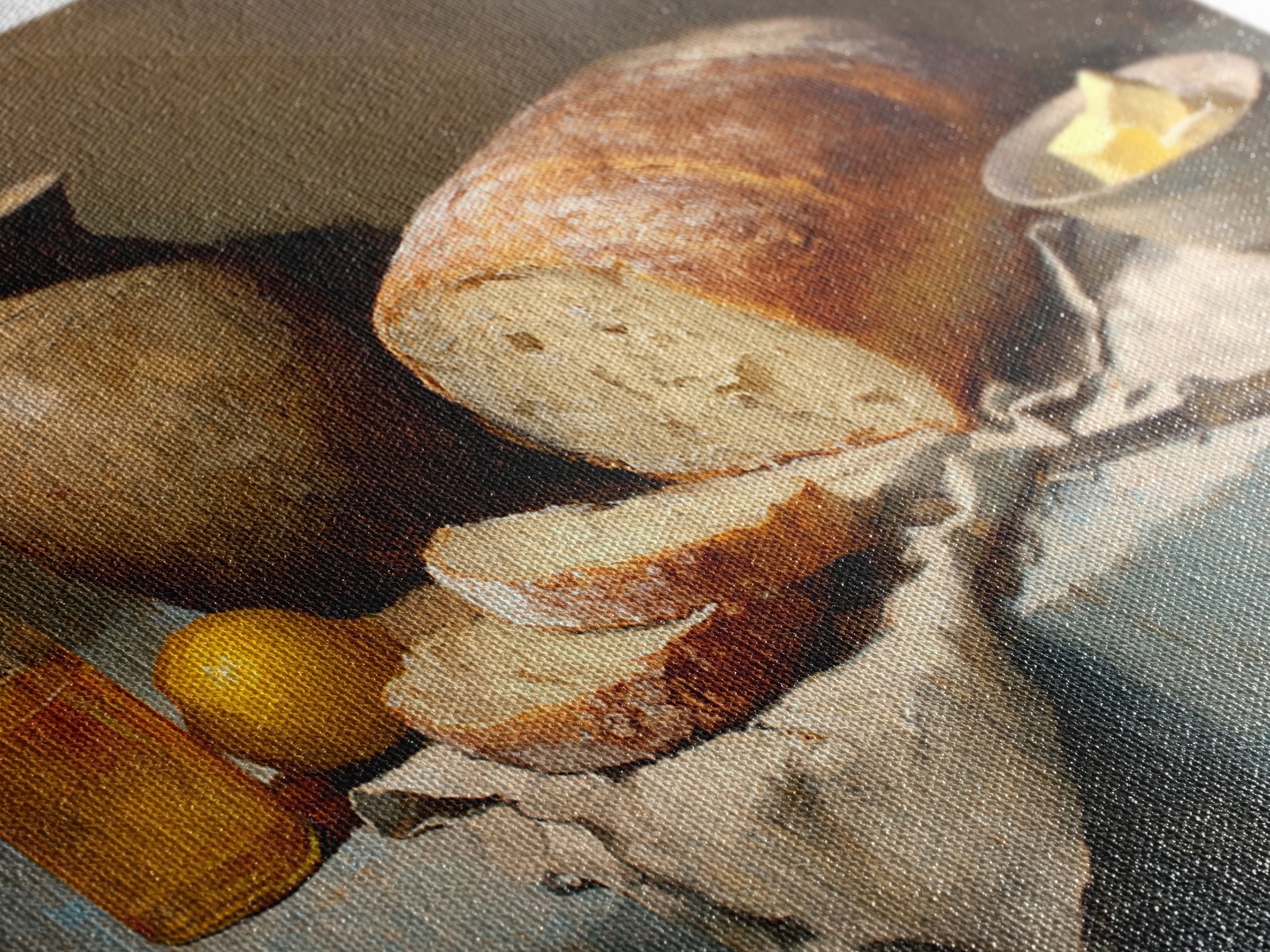 Freshly Baked Bread Framed Canvas Print, Bed and Breakfast Art, Farmhouse Wall Art, Living Room Decor, Fine Art, BAB-3x2-24
