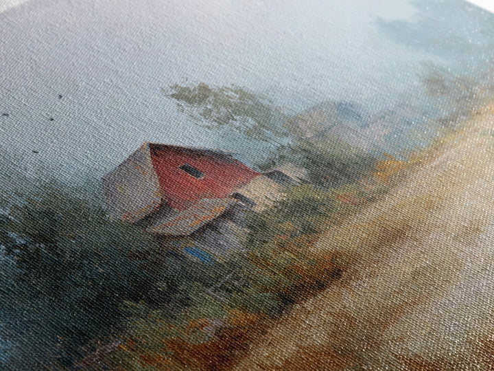 Old Farmhouse Landscape Framed Canvas Print, Bed and Breakfast Art, Room Decor, Living Room Decor, Fine Art, BAB-3x2-35