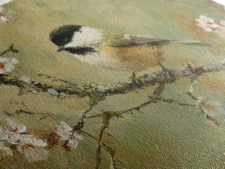 Small Bird on a Flowering Branch Canvas Print, Bed and Breakfast Art, Bedroom Wall Art, Living Room Decor, Watercolor Art, BAB-3x2-42