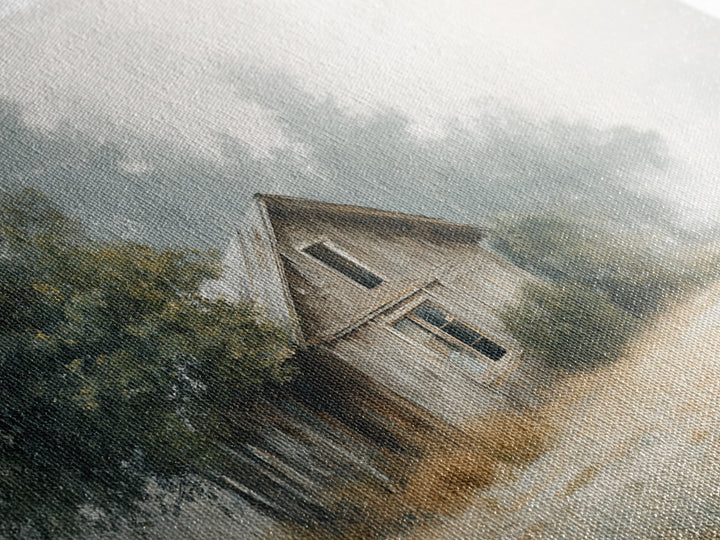 Old Farmhouse Landscape Canvas Print, Bed and Breakfast Art, Wood Wall Art, Living Room Decor, Oil Painting, BAB-3x2-83