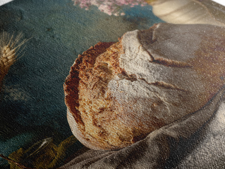 Rustic Loaf of Bread Framed Canvas Print, Bakery Art, Kitchen Wall Art, Bakery Decor, Oil Painting, Patisserie, BAK-1x1-28