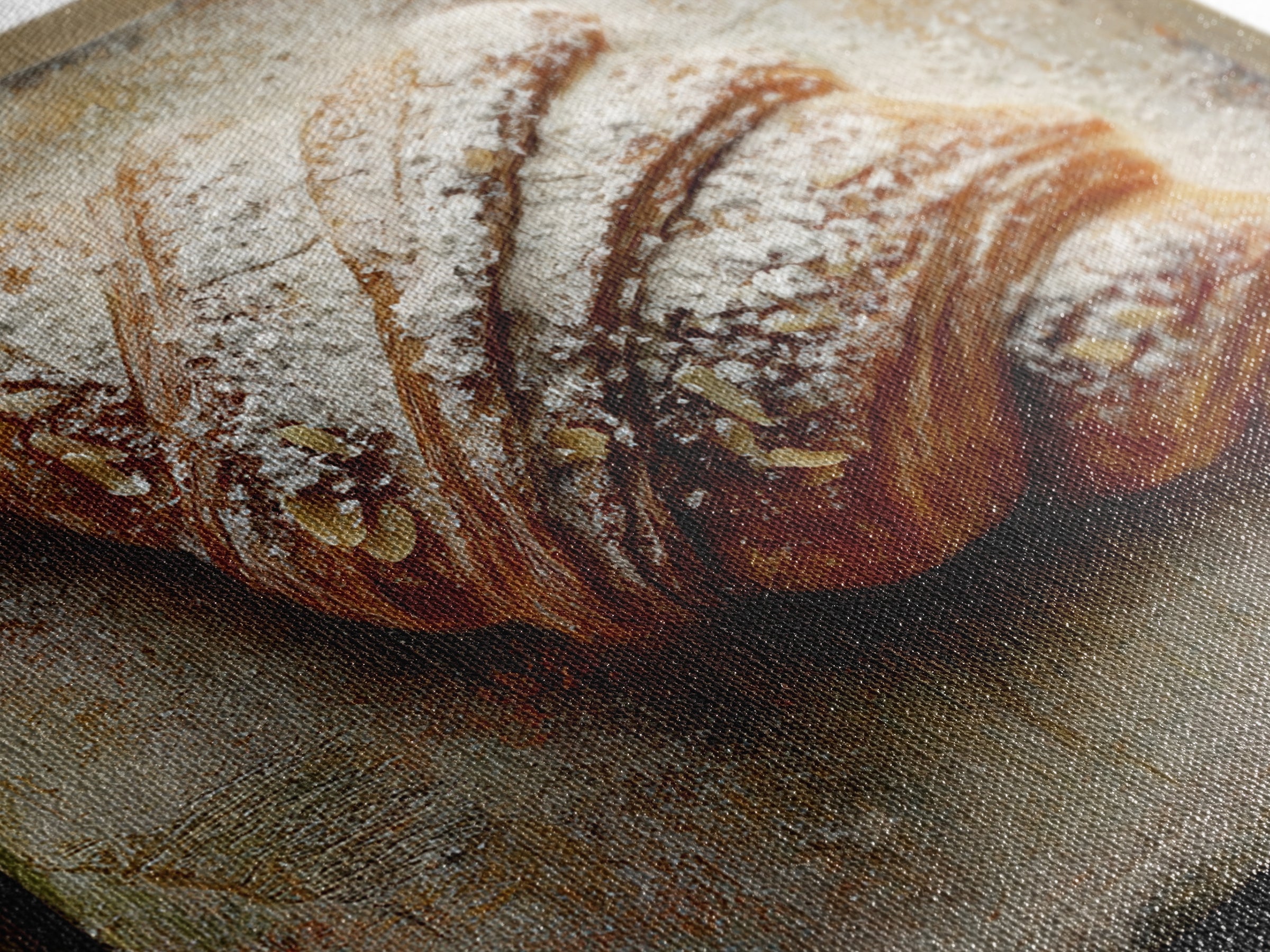 Almond Croissant Closeup Framed Canvas Print, Bakery Art, Kitchen Art Print, Bakery Decor, Fine Art, Patisserie, Modern Decor, BAK-1x1-39