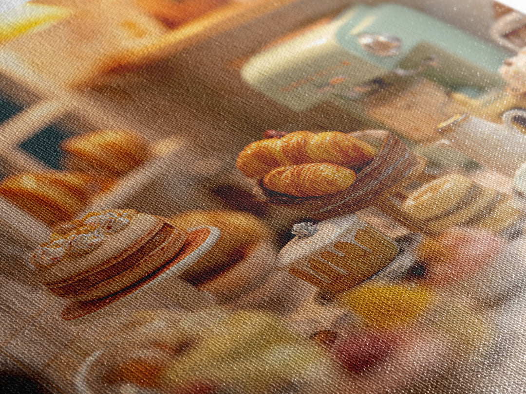 French Patisserie Window Display of Pastel Pastries Canvas Print, Bakery Art, Kids Art, Bakery Decor, Fine Art, Patisserie, BAK-1x1-50