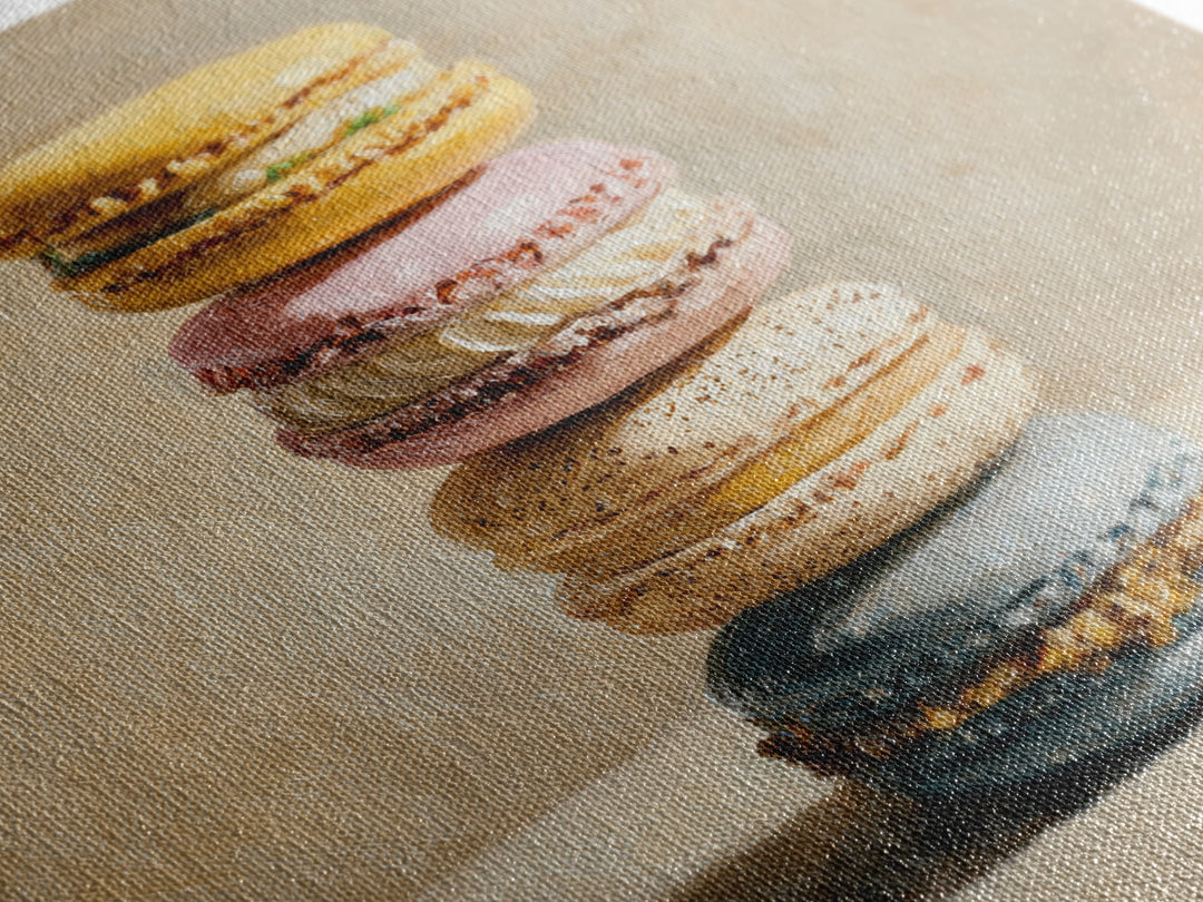 Single Perfect Macaron Tower Canvas Print, Bakery Art, Statement Artwork, Bakery Decor, Fine Art, Patisserie, Art Print, BAK-1x1-75