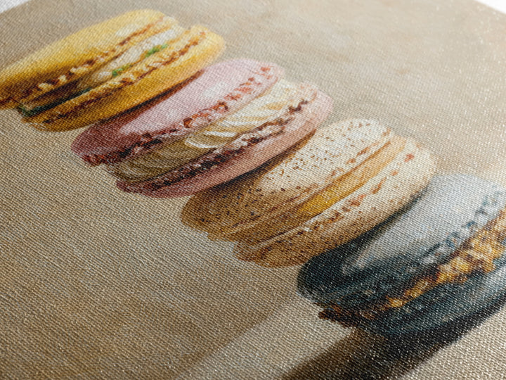 Single Perfect Macaron Tower Canvas Print, Bakery Art, Statement Artwork, Bakery Decor, Fine Art, Patisserie, Art Print, BAK-1x1-75