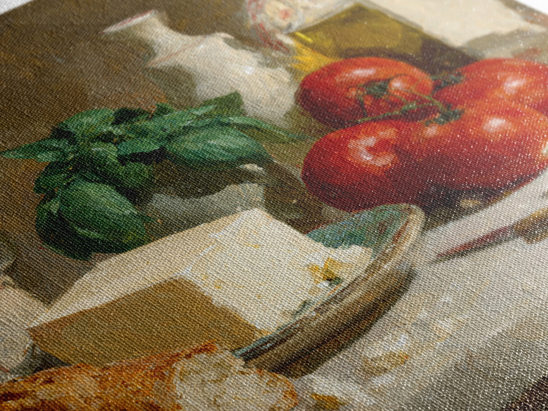 Baguette and Butter Still Life on Marble Framed Canvas Print, Bakery Art, Digital Print, Bakery Decor, Fine Art, Patisserie, BAK-1x1-8