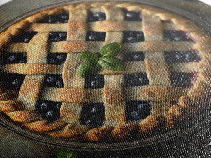 Blueberry Galette with Rustic Farmhouse Texture Canvas Print, Bakery Art, Fine Art Print, Bakery Decor, Fine Art, Patisserie, BAK-1x1-95