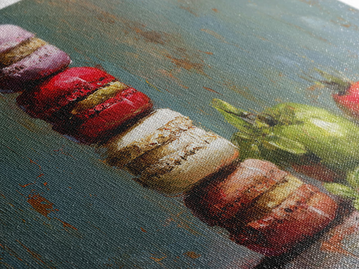 Single Perfect Macaron Tower Canvas Print, Bakery Art, French Wall Art, Bakery Decor, Abstract Art, Patisserie, Room Decor, BAK-2x1-71