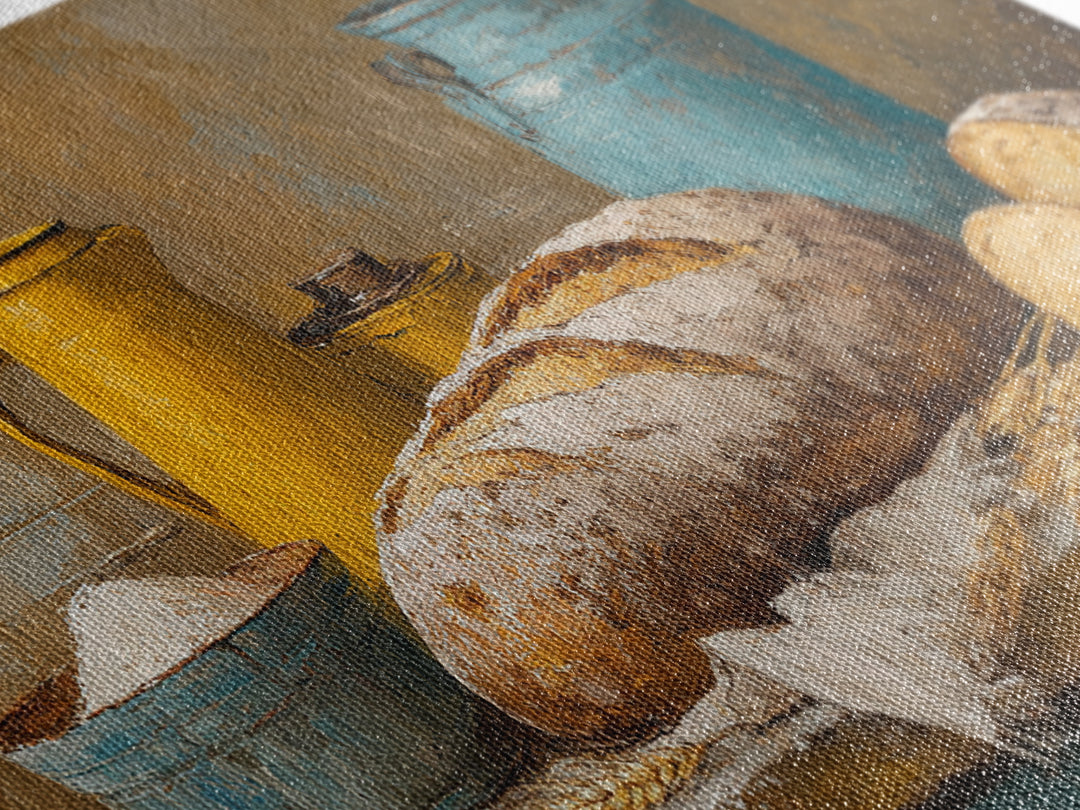 Rustic Loaf of Bread Framed Canvas Print, Bakery Art, Kitchen Art, Bakery Decor, Fine Art, Patisserie, Neutral Wall Art, BAK-2x1-72