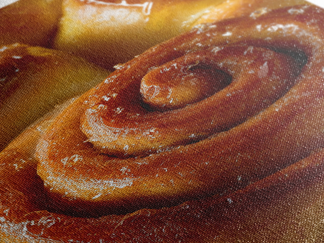 Cinnamon Rolls in a Warm Country Kitchen Framed Canvas Print, Bakery Art, Contemporary Art, Bakery Decor, Fine Art, Patisserie, BAK-2x3-19