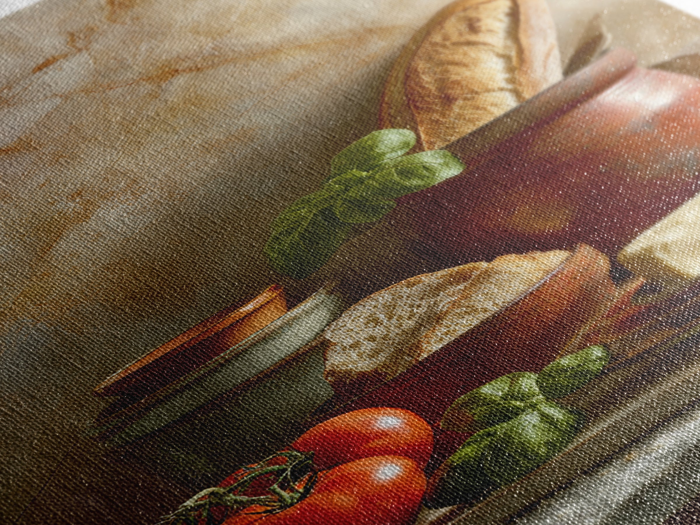 Baguette and Butter Still Life on Marble Canvas Print, Bakery Art, Contemporary Art, Bakery Decor, Fine Art, Patisserie, BAK-2x3-40