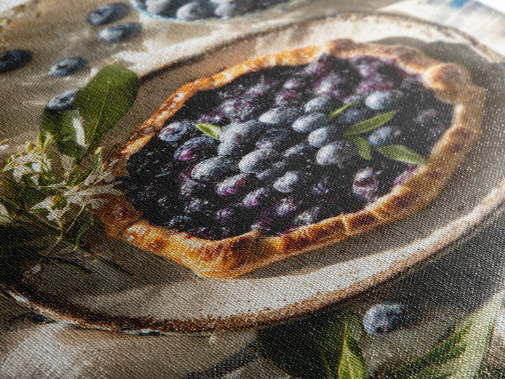 Blueberry Galette with Rustic Farmhouse Texture Canvas Print, Bakery Art, Fine Art Print, Bakery Decor, Fine Art, Patisserie, BAK-2x3-7