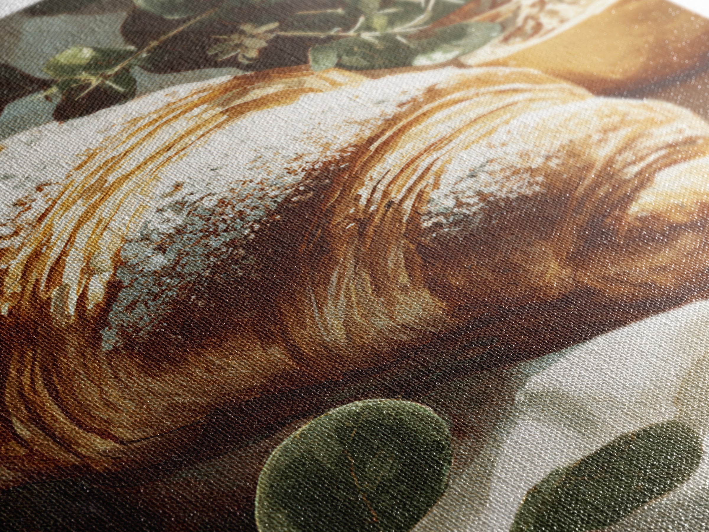 Almond Croissant Closeup Canvas Print, Bakery Art, Bakery, Bakery Decor, Oil Painting, Patisserie, Minimalist Decor, BAK-2x3-95