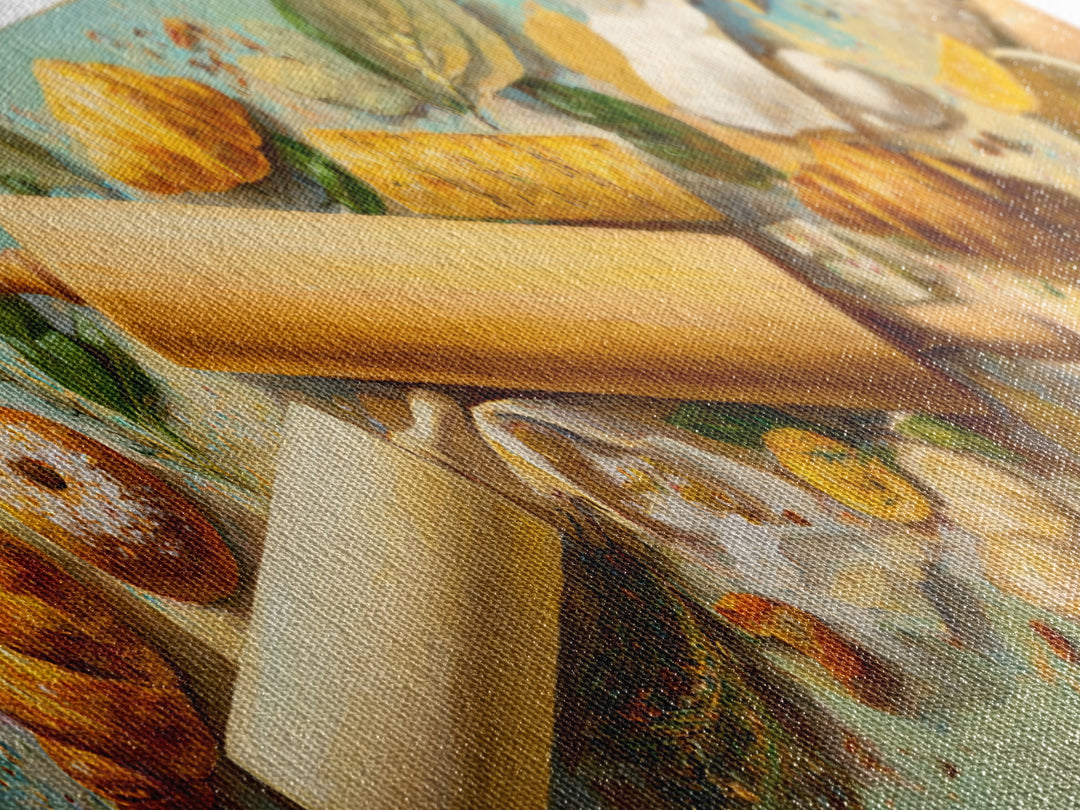 Patisserie Pattern of Rolling Pins and Pastries Canvas Print, Bakery Art, Aesthetic Wall Art, Bakery Decor, Patisserie, BAK-3x1-37
