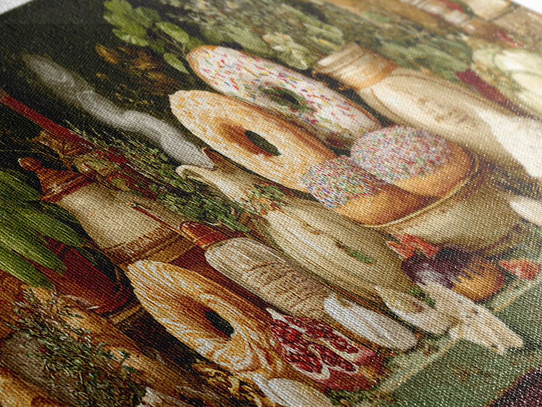 Whimsical Donut Assortment Canvas Print, Bakery Art, French Wall Art, Bakery Decor, Abstract Art, Patisserie, Room Decor, BAK-3x1-49