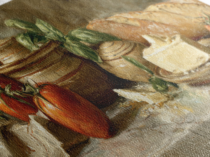 Baguette and Butter Still Life on Marble Canvas Print, Bakery Art, Textured Painting, Bakery Decor, Fine Art, Patisserie, BAK-3x1-96