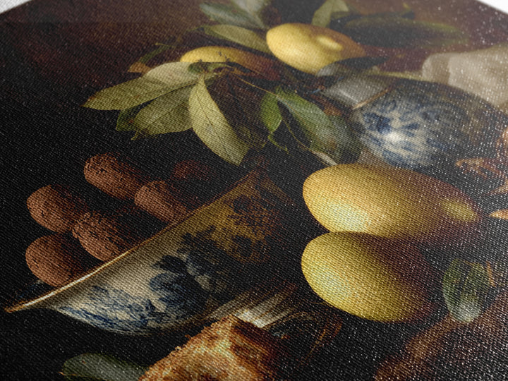 Chocolate Truffle Still Life Framed Canvas Print, Bakery Art, Kitchen Wall Art, Bakery Decor, Oil Painting, Patisserie, BAK-3x2-47
