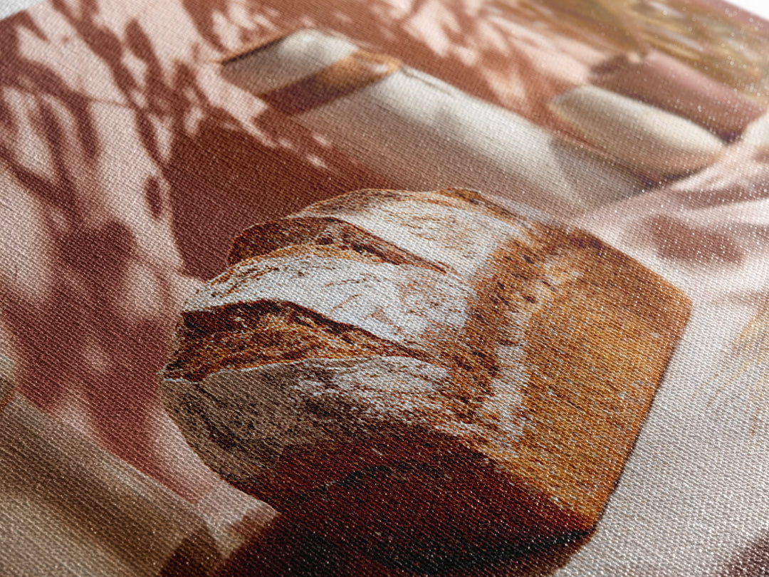 Rustic Loaf of Bread Framed Canvas Print, Bakery Art, Watercolor Print, Bakery Decor, Oil Painting, Patisserie, Fine Art Print, BAK-3x2-8