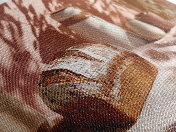Rustic Loaf of Bread Framed Canvas Print, Bakery Art, Watercolor Print, Bakery Decor, Oil Painting, Patisserie, Fine Art Print, BAK-3x2-8