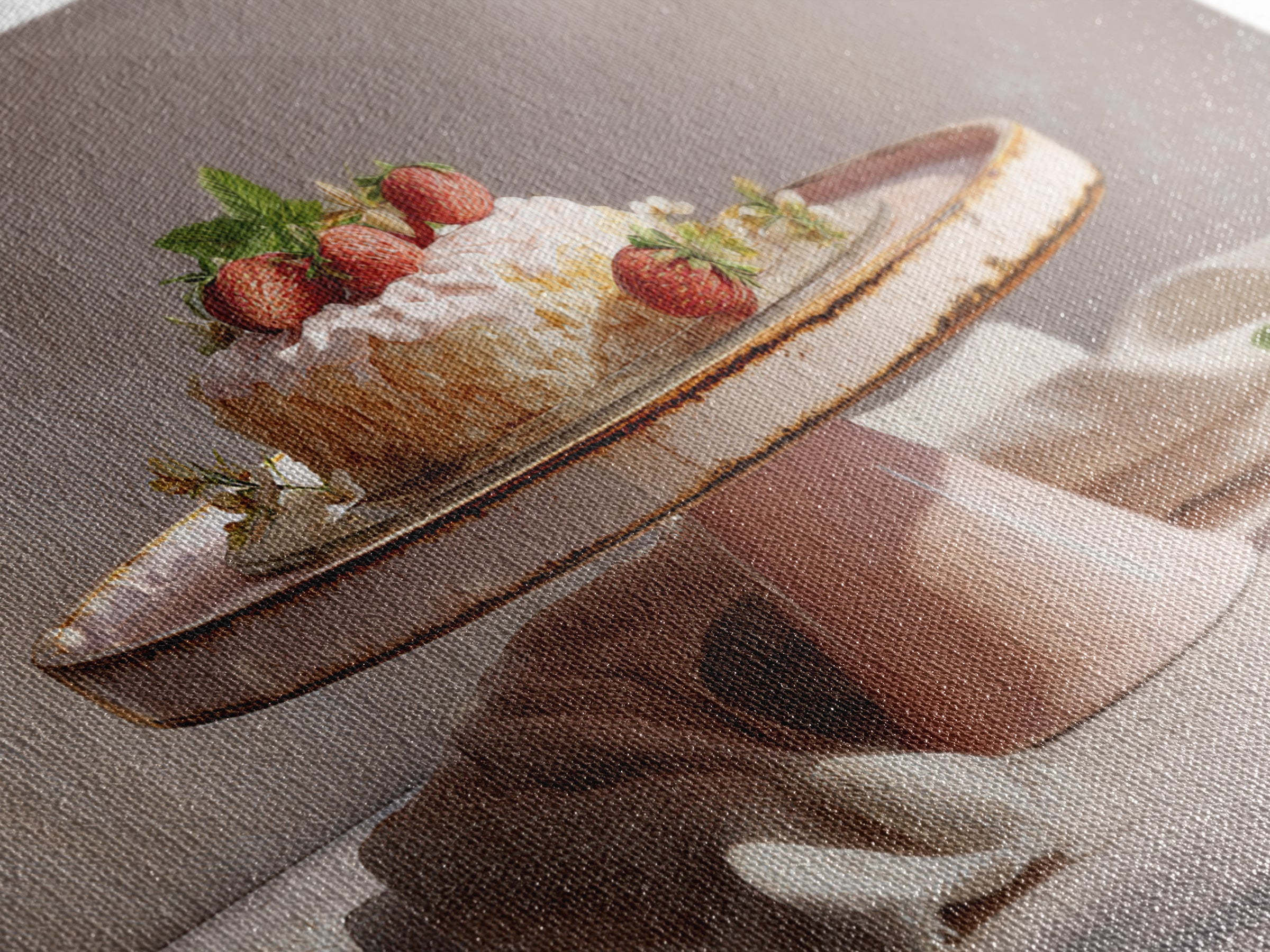 Pastel Cake Stand Canvas Print, Bakery Art, Boho Decor, Bakery Decor, Oil Painting, Patisserie, Kitchen Decor, BAK-3x2-89