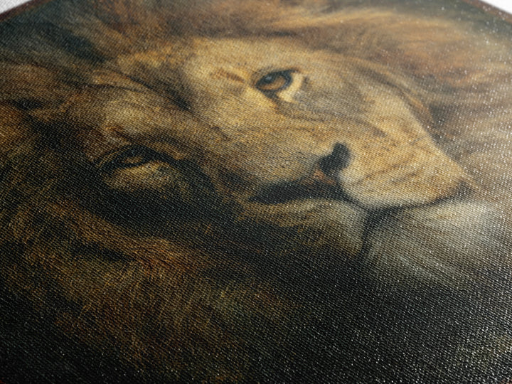 Royal Lion Portrait Framed Canvas Print, Baroque Art, Eclectic Wall Art, Living Room Decor, Fine Art, Ornate, Gallery Decor, BAO-1x1-41