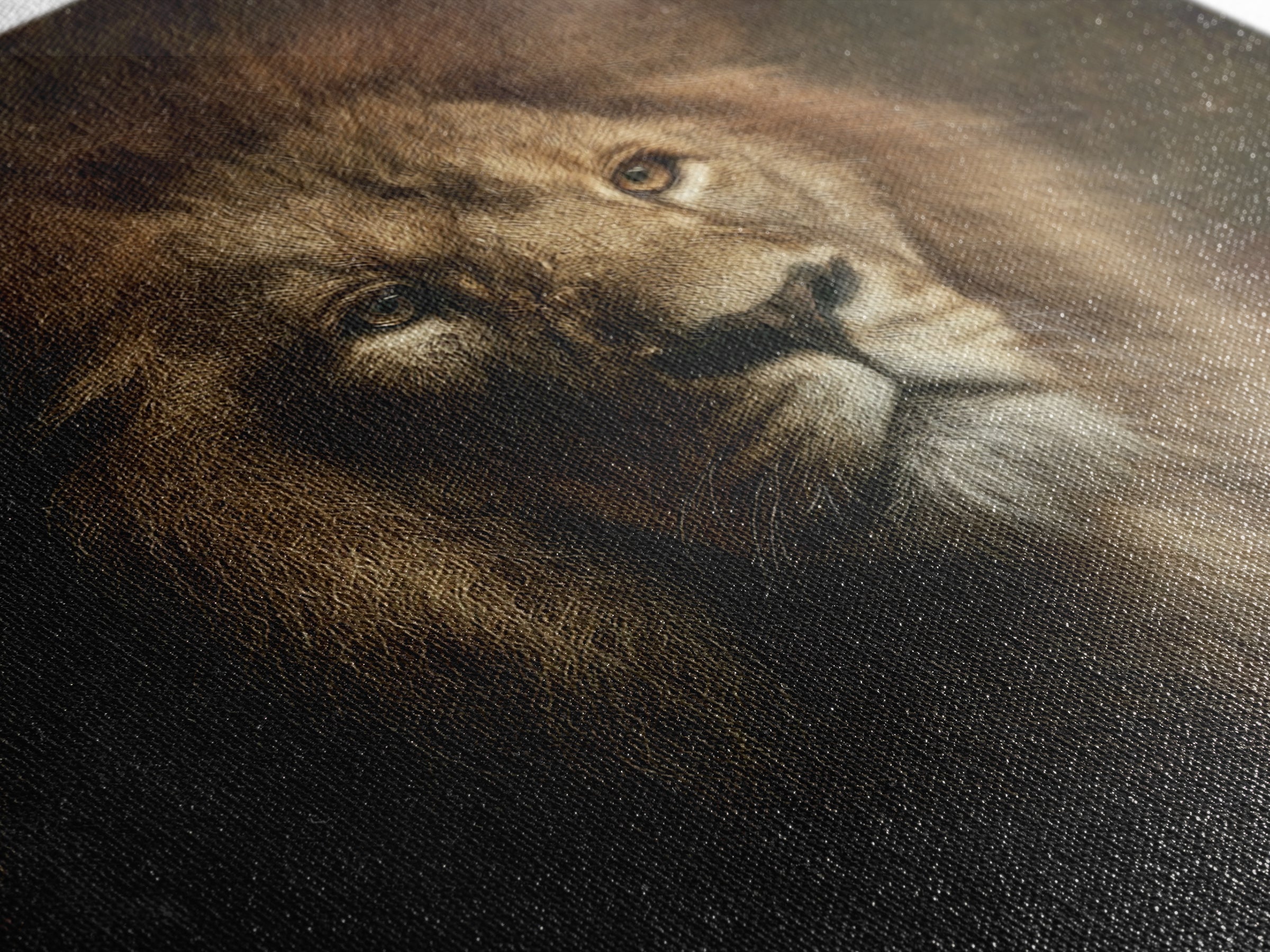 Royal Lion Portrait Framed Canvas Print, Baroque Art, Eclectic Wall Art, Living Room Decor, Fine Art, Ornate, Gallery Decor, BAO-1x1-65
