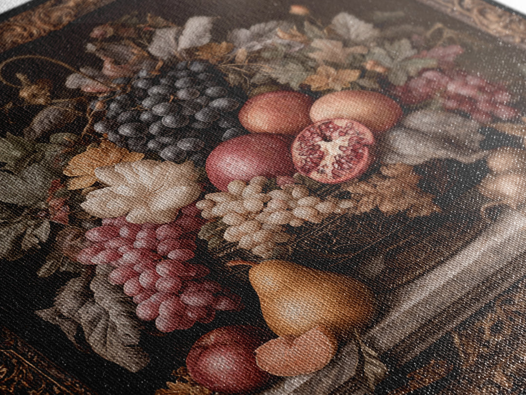 Lavish Banquet Fruit Composition Canvas Print, Baroque Art, Art Nouveau Decor, Living Room Decor, Fine Art, Ornate, Art Print, BAO-1x1-92