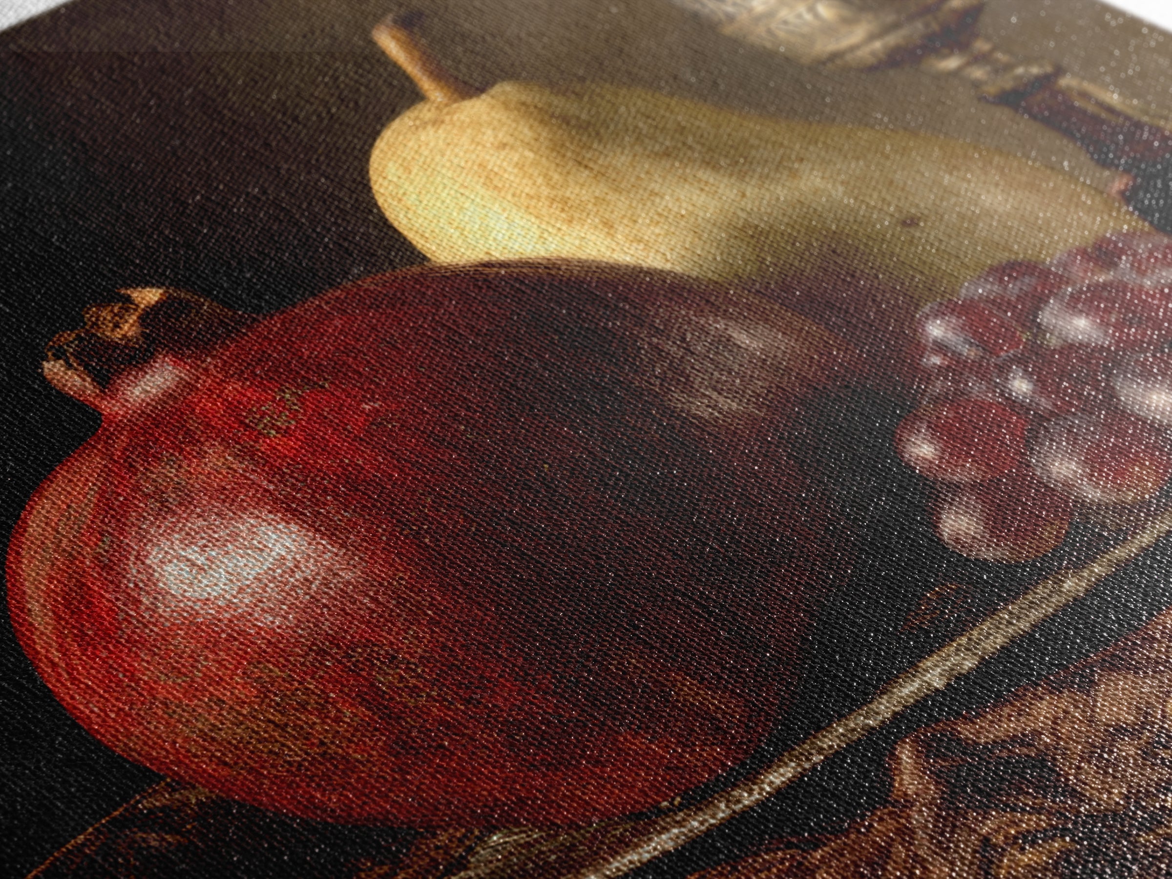 Dramatic Fruit Still Life Canvas Print, Baroque Art, Wall Decor, Living Room Decor, Oil Painting, Ornate, Contemporary Art, BAO-1x1-97