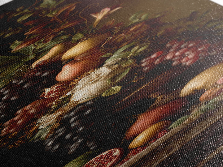 Dramatic Fruit Still Life Canvas Print, Baroque Art, Wall Decor, Living Room Decor, Fine Art, Ornate, Contemporary Art, BAO-1x3-85