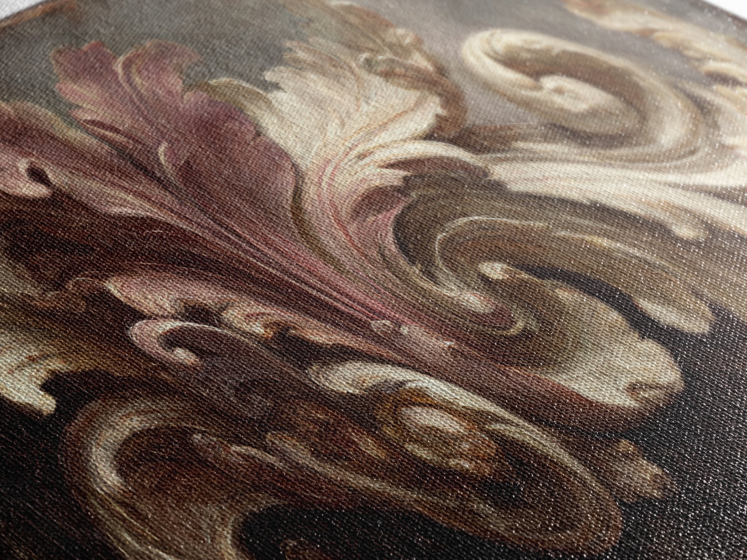 Carved Acanthus Leaf Ornament Study Framed Canvas Print, Baroque Art, Modern Wall Art, Living Room Decor, Fine Art, Ornate, BAO-2x1-11