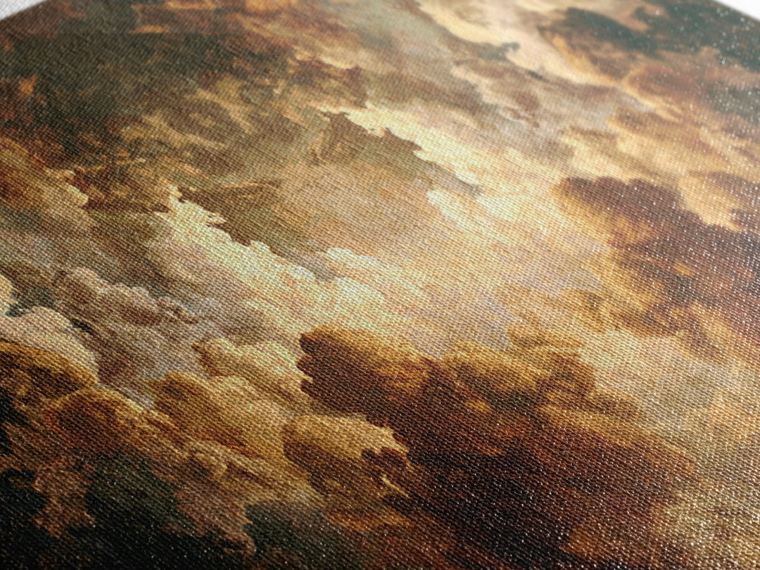 Angelic Hand Reaching Through Clouds Canvas Print, Baroque Art, Gallery Decor, Living Room Decor, Ornate, Minimalist Decor, BAO-2x1-41