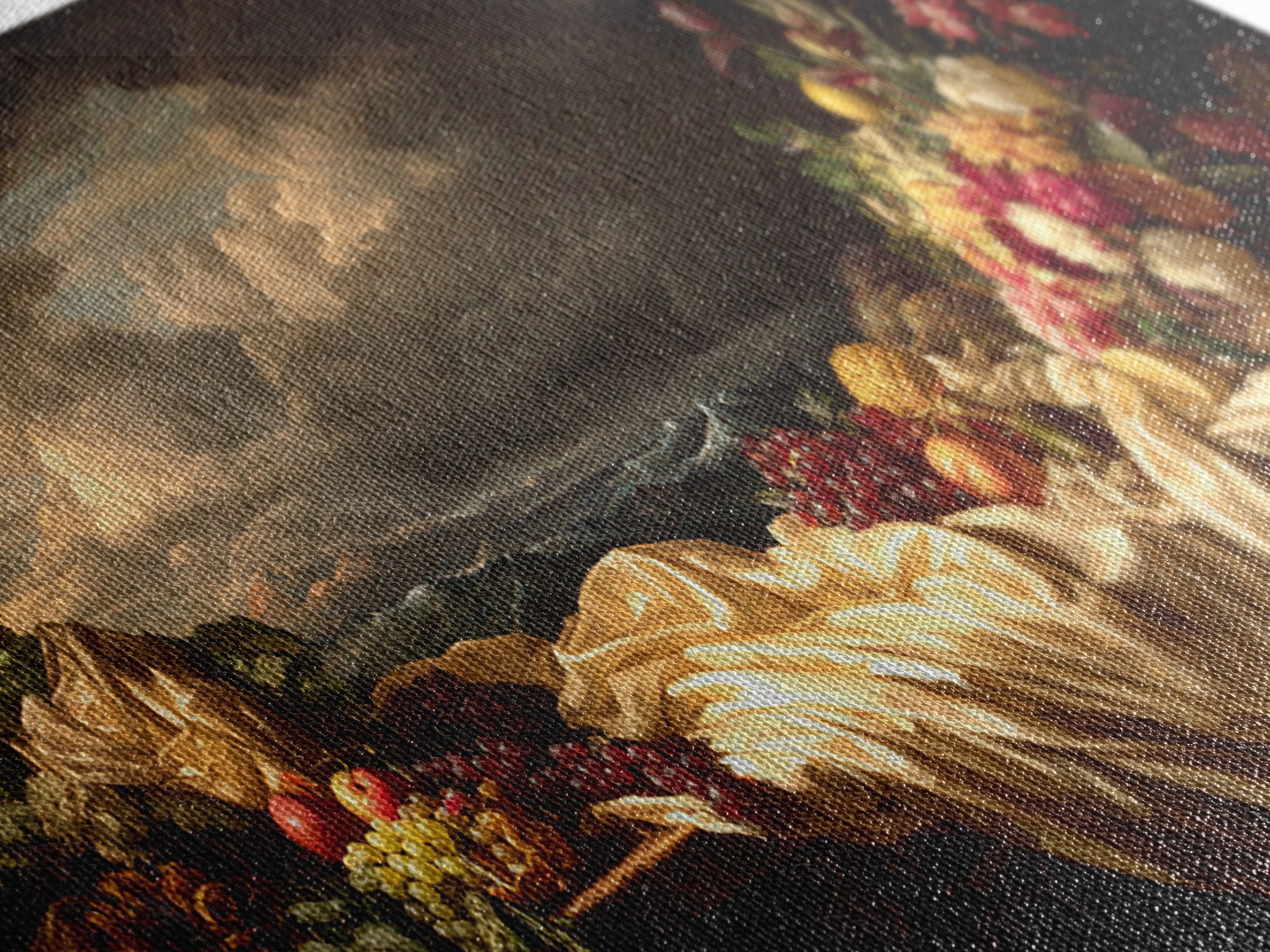 Theatrical Stormy Landscape Canvas Print, Baroque Art, Fine Art Print, Living Room Decor, Fine Art, Ornate, Painting, BAO-2x1-78