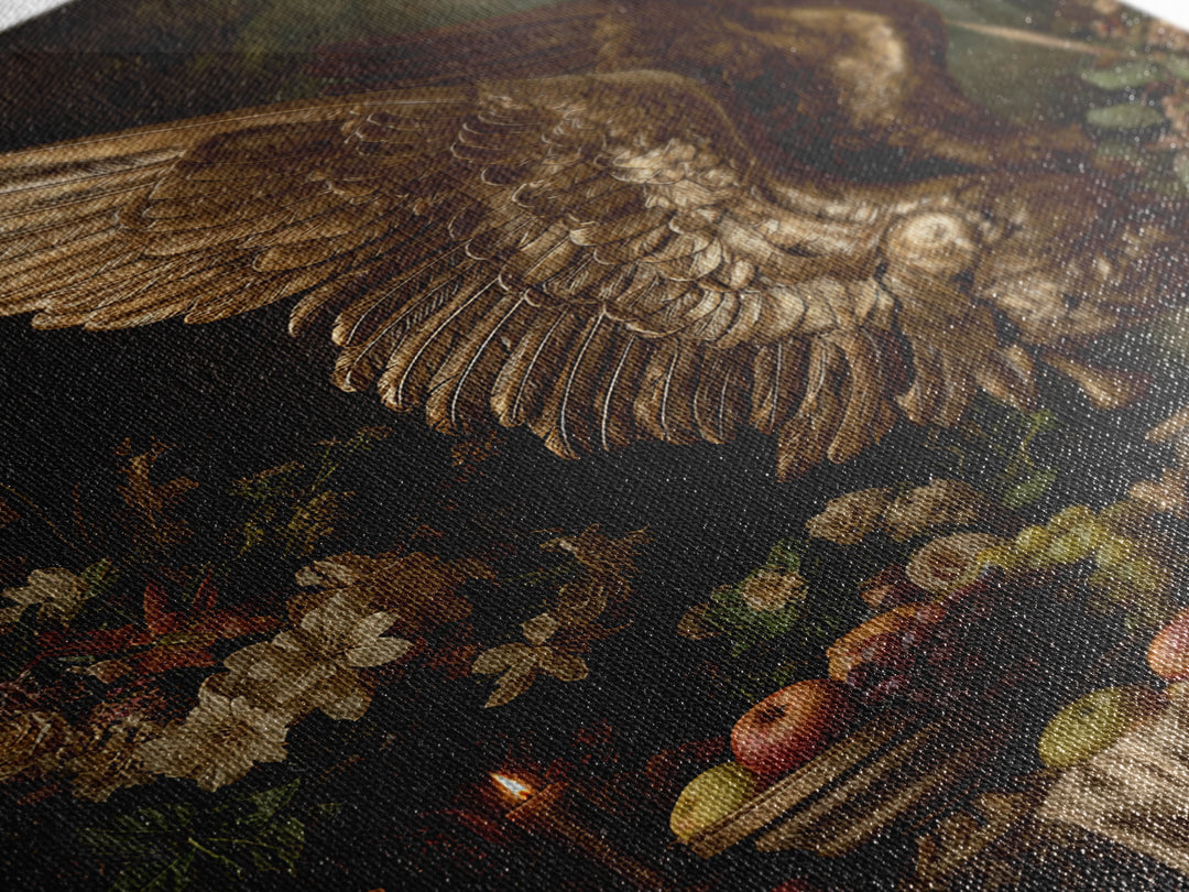 Gilded Angel Wings Emerging from Storm Clouds Canvas Print, Baroque Art, Baroque, Living Room Decor, Oil Painting, Ornate, BAO-2x3-14