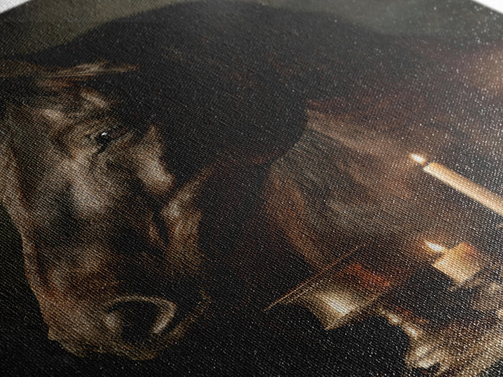 Dramatic Horse Portrait Canvas Print, Baroque Art, Printable Art, Living Room Decor, Ornate, Gallery Wall, Dark Academia Art, BAO-2x3-32