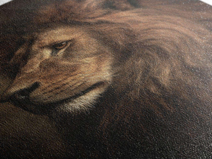 Royal Lion Portrait Canvas Print, Baroque Art, Statement Artwork, Living Room Decor, Fine Art, Ornate, Painting, BAO-2x3-49