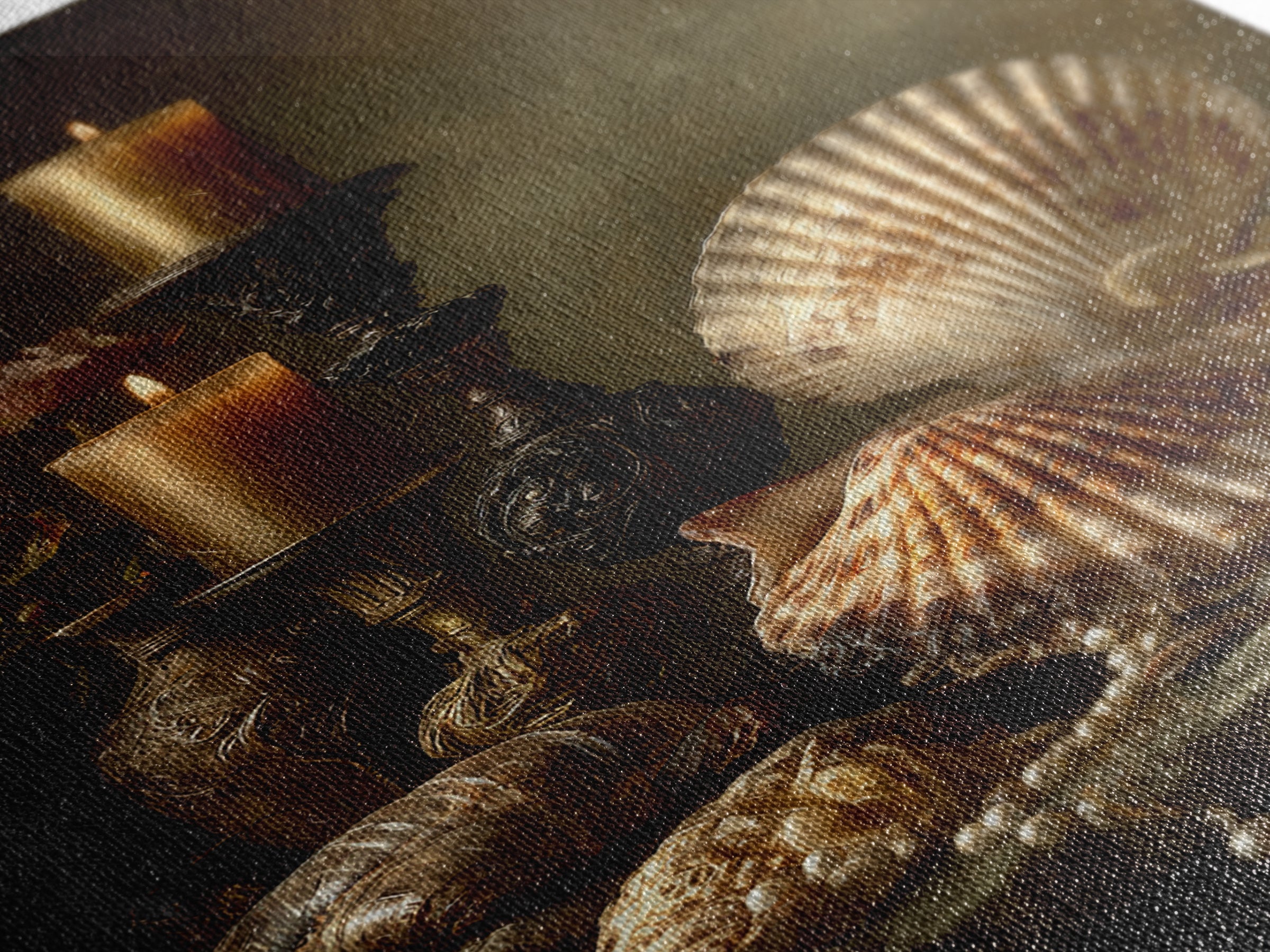 Ornamental Shell and Pearl Composition Canvas Print, Baroque Art, Wall Decor, Living Room Decor, Fine Art, Ornate, BAO-2x3-54