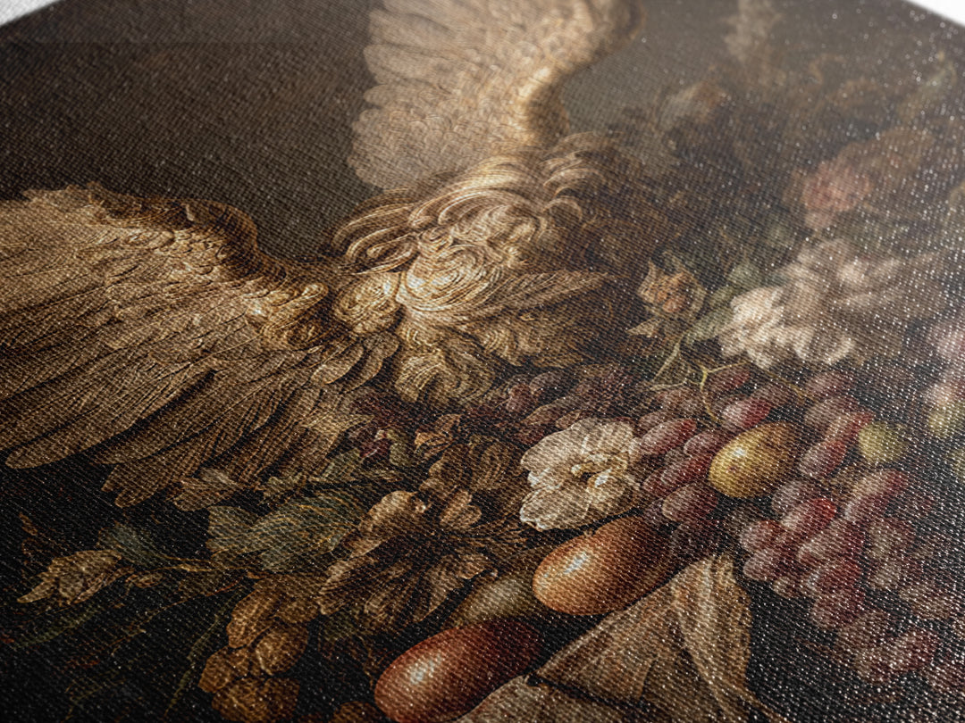 Gilded Angel Wings Emerging from Storm Clouds Canvas Print, Baroque Art, Art Print, Living Room Decor, Abstract Art, Ornate, BAO-2x3-62