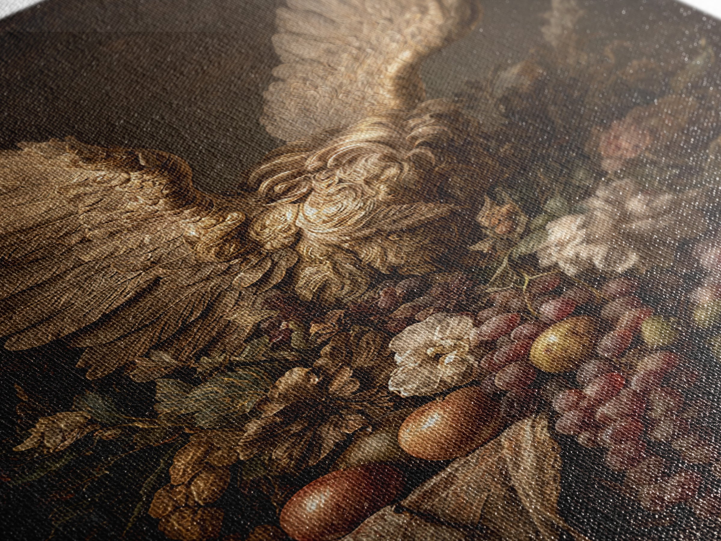 Gilded Angel Wings Emerging from Storm Clouds Canvas Print, Baroque Art, Art Print, Living Room Decor, Abstract Art, Ornate, BAO-2x3-62