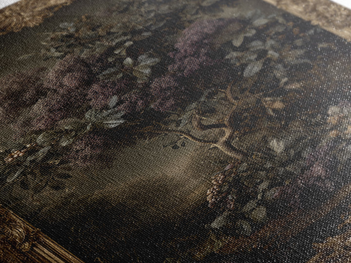 Ornate Gold Frame Illusion Around a Botanical Canvas Print, Baroque Art, Art Print, Living Room Decor, Oil Painting, Ornate, BAO-2x3-65