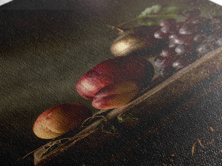 Dramatic Fruit Still Life Canvas Print, Baroque Art, Minimalist Decor, Living Room Decor, Oil Painting, Ornate, Whimsical Decor, BAO-2x3-81