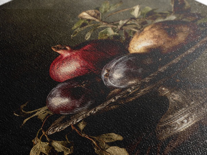 Dramatic Fruit Still Life Canvas Print, Baroque Art, Wall Decor, Living Room Decor, Fine Art, Ornate, Contemporary Art, BAO-2x3-9