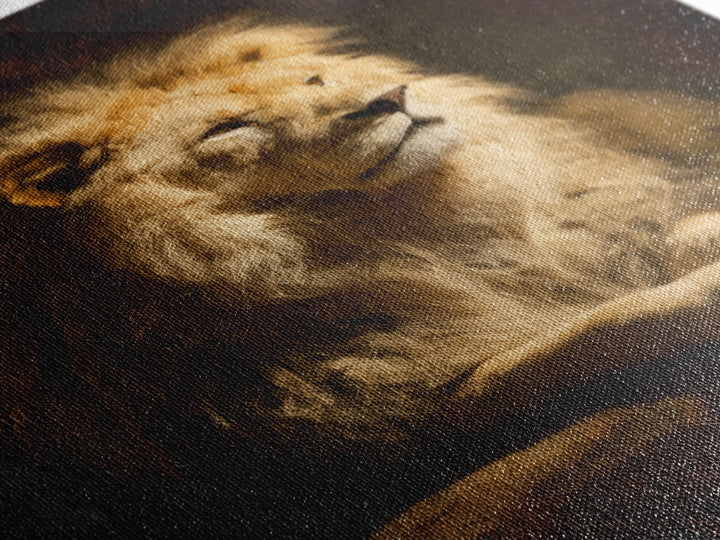 Royal Lion Portrait Framed Canvas Print, Baroque Art, Textured Painting, Living Room Decor, Oil Painting, Ornate, Printable Art, BAO-2x3-97