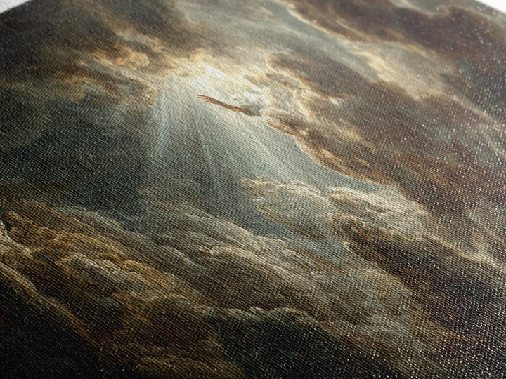Angelic Hand Reaching Through Clouds Canvas Print, Baroque Art, Printable Art, Living Room Decor, Oil Painting, Ornate, BAO-3x1-61
