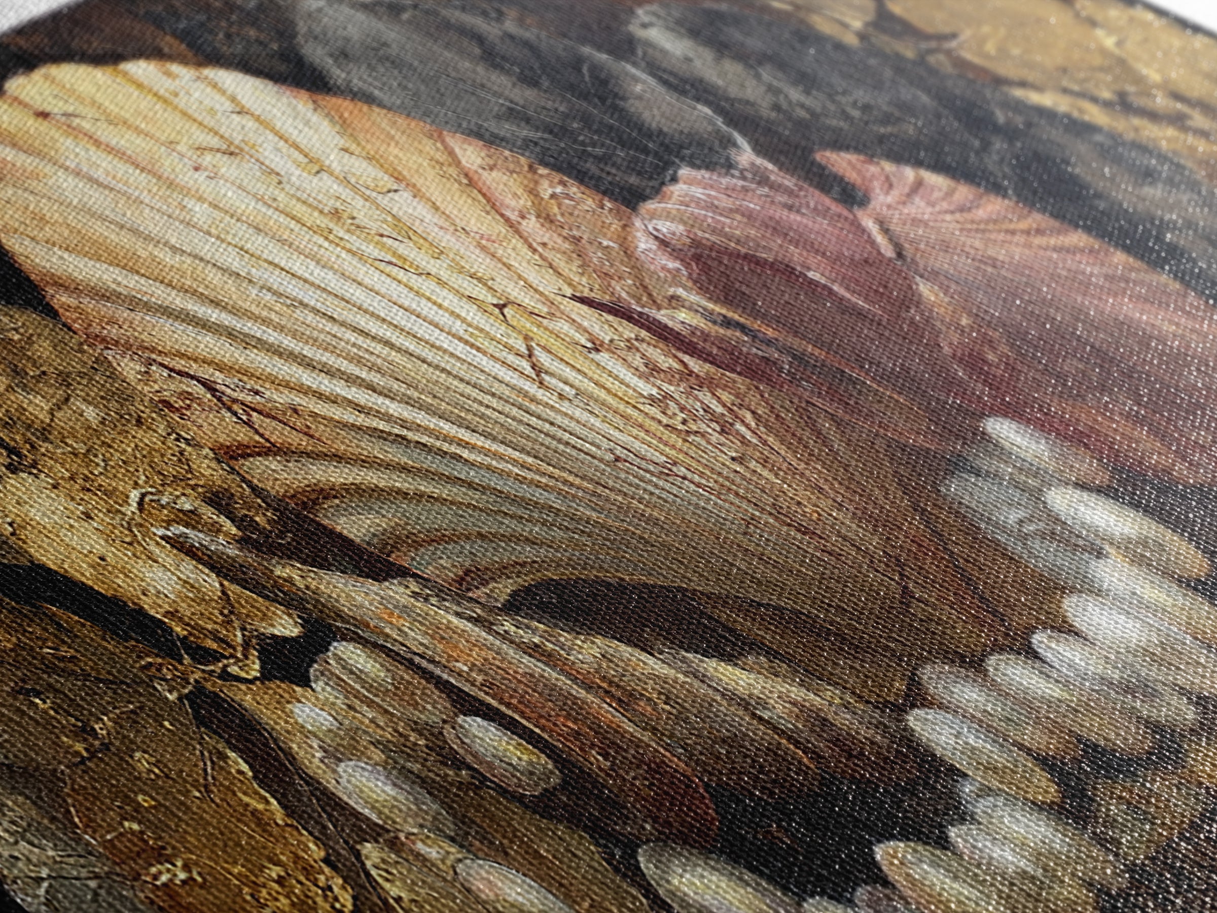 Ornamental Shell and Pearl Composition Canvas Print, Baroque Art, Gallery Wall, Living Room Decor, Oil Painting, Ornate, BAO-3x1-62