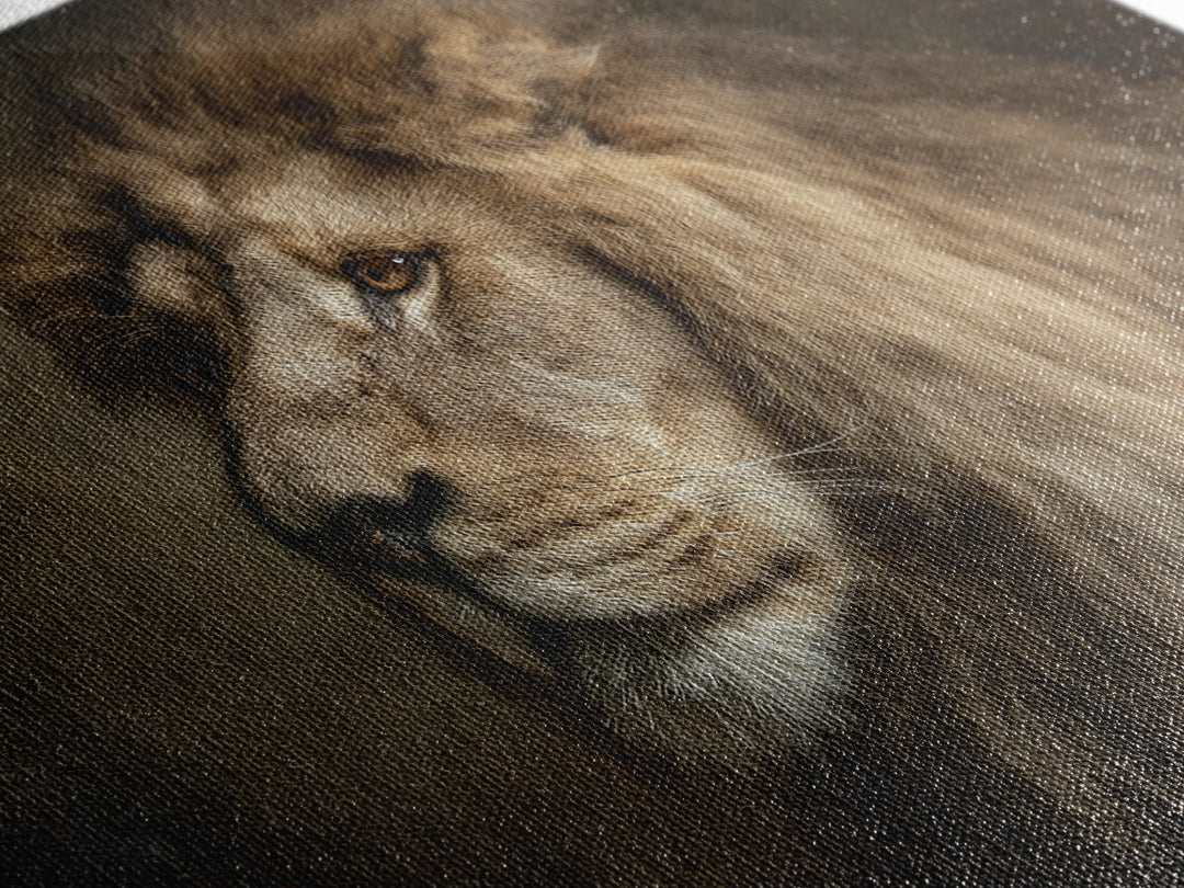 Royal Lion Portrait Canvas Print, Baroque Art, Art, Living Room Decor, Fine Art, Ornate, Modern Wall Art, Living Room Wall Art, BAO-3x2-21